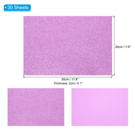 PATIKIL Lavender Shiny EVA Glitter Foam Sheet 11.8 x 7.9 Inch 2mm Thick Sparkle EVA Glitter Felt for Crafts DIY Project, 30 Pcs
