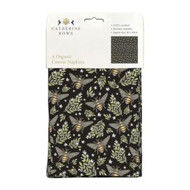Catherine Rowe Bee Pattern Pack of 4 Organic Cotton Napkins