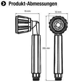 Cornat Amaroni New TECB3470 Hand Shower Head Diameter 59 mm Chrome-Plated 1 Jet Type Water-Saving Insert / Shower Head for Shower and Bath / Eco Shower Head
