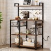 HOOBRO Bakers Rack with Power Outlet, 35.4 Inches Coffee Bar