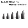 50Pcs Bullet Fishing Weights Portable Fishing Sinkers Fishing Accessories Used