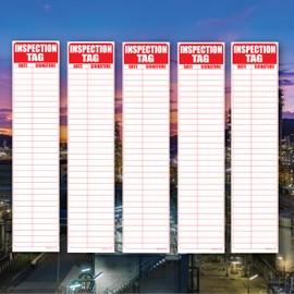 Ladder Inspection Tags (5 Pack) 8" x 2" Self Adhesive Vinyl Sticker Decal Indoor/Outdoor & Water Proof with UV Protection