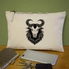 'Rams Head' Canvas Clutch Bag/Accessory Case (CL00035426)