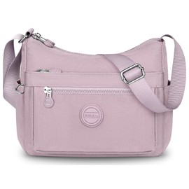 HUANLANG Nylon Crossbody Bags for Women Large Lightweight Travel Purse Women's Pocketbooks Multi Pocket Shoulder Bag