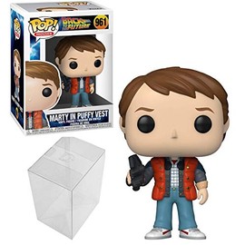 Funko Pop! Movies: Back to The Future - Marty in Puffy Vest Bundle with 1 PopShield Pop Box Protector