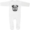 Azeeda 0-3 Month 'Bulldog' Baby Romper Jumpsuit/Sleep Suit (SS00089628) White