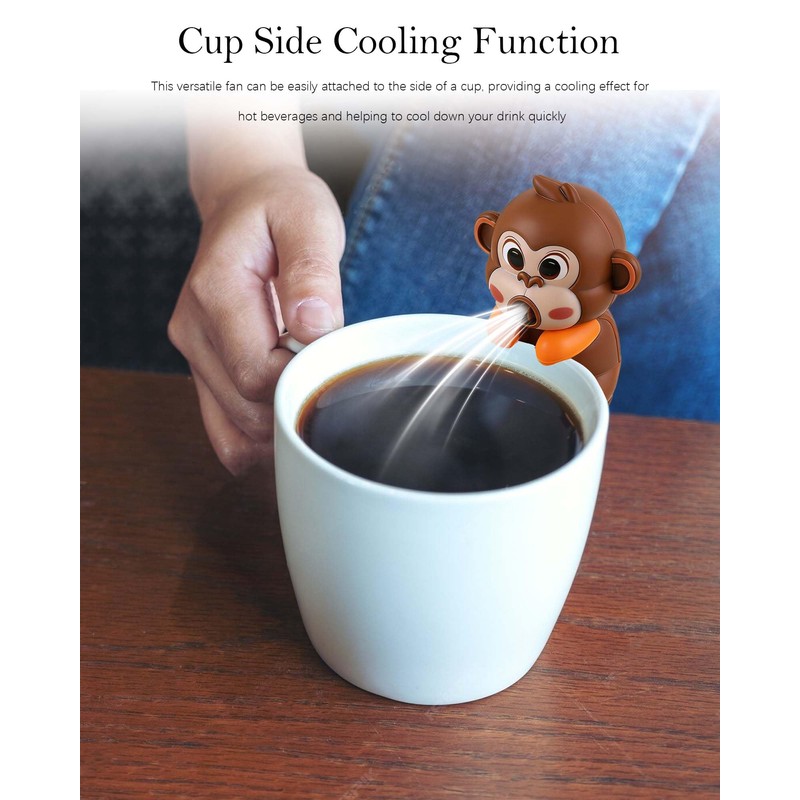 Cute Cartoon Animal Mini Fan - Rechargeable, Portable, and Quiet