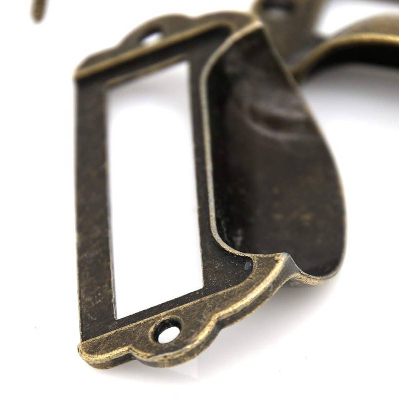 LXZ 8 PCs Antique Brass Card Holder Drawer Pull/Label Tag