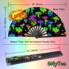 OMyTea Rave Hand Fan Foldable for Women/Men/Drag Queen - Large