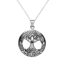 81stgeneration Women's Men's 925 Sterling Silver Celtic Tree of Life Pendant Necklace, 46 cm