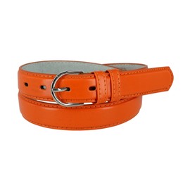 CTM® Women's Leather 1 1/8 Inch Dress Belt, L, Orange