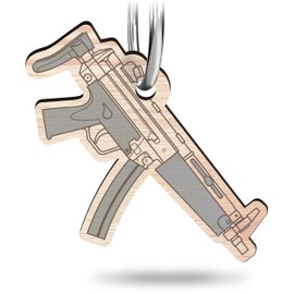 Gewehr MP5 Schlüsselanhänger handgemacht aus Holz, Glücksbringer, Gewehr, Gaming Geschenk, Geschenk für Shooterspieler, Militär Geschenk, Soldaten Geschenk