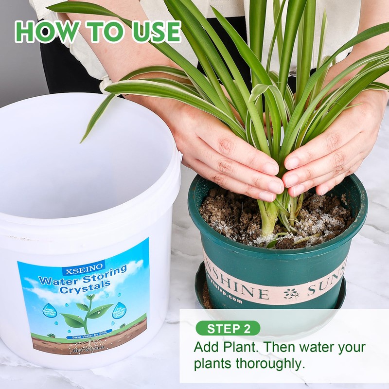 XSEINO 5LB Water Storing Crystals for Plants, Water Gel Solves