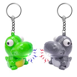 SEVENKA 2 Mini Keychain Dinosaur Flashlights for Kids, Pediatric Nurse Flashlight, Animal Keychain Light with Sound, Keyring Charm for Backpack, Camping, Birthday Gift Toys for Kid