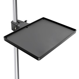Universal Sound Card Tray, Microphone Stand Tray Mount Clamp on Rod Holders, Black Microphone Card Tray, Multi functional Live Streaming Pan (L 22X16.8CM)