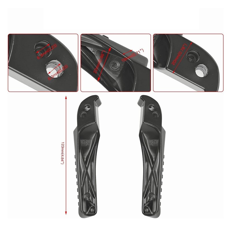 2Pcs Front Foot Peg Bracket Left And Right Black Footrest