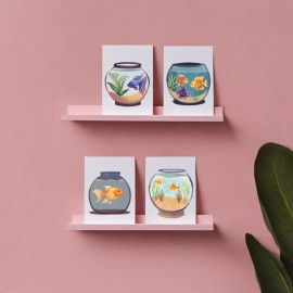 Cryptic Paper Co Set of 4 fishbowl Greeting Cards with Envelopes for any occasion