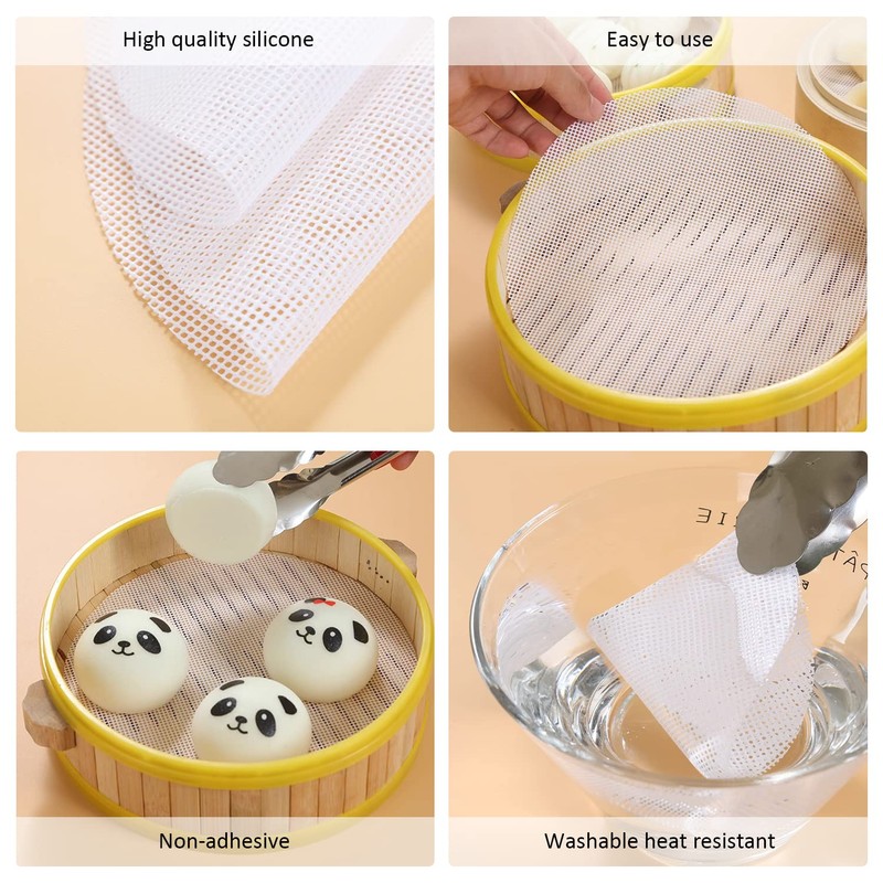 TIMJJG 2 Pieces Stainless Steel Steam Rack, 2 Steam Cloths