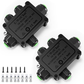 Junction Box - 5 Way M20 IP68 Outdoor Electrical Box Waterproof, Wire Range Ø5-9mm Outdoor Junction Box Waterproof, Landscape Lighting Wire Junction Box, Outdoor Wire Splice Box (2 Pack)
