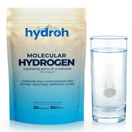 hydroh Hydrogen Water Tablets, Molecular Hydrogen Tablets for Drinking Water, Antioxidant-Rich, Supports Brain Energy & Health - Quick-Dissolving - Unflavored H2 Tabs - (30-Day Supply)
