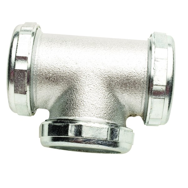 Plumb Pak PP136 3-Way Tube Tee with Nuts and Washers,