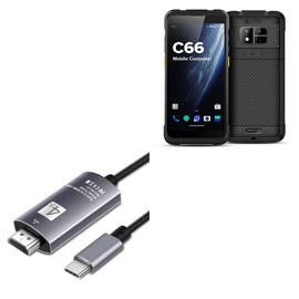 BoxWave Cable Compatible with Chainway C66 Fingerprint Scanner - SmartDisplay Cable - USB Type-C to HDMI (6 ft), USB C/HDMI Cable - Jet Black