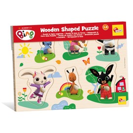 Lisciani - Bing Holzpuzzle - Baby Puzzle Formen zum Zusammensetzen für Kinder ab 1 Jahr - 6 Bing Silhouette aus Holz - Erstes Lebensjahr Spielzeug - Formen Lernen - Bing Lernspiel - Ab 12 Monate
