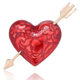 Vancy Utopia Brooch Heart Shape Cupid's Arrow Enamel Brooches Elegant Red Pin Brooch for Women Gift