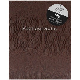 Tallon 6" x 4" Photo Album - 100 Slip in Pockets Grey, Cream, Brown Wedding Holiday Memories Picture Book - Surprise Me
