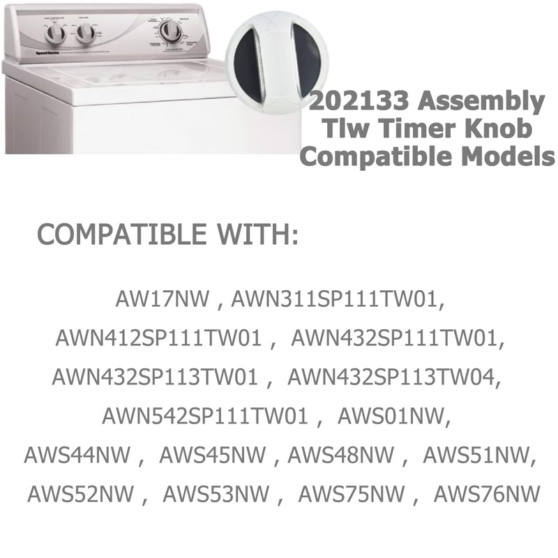 CAMGJORT 202133 Timer Knob Assembly Replacement for Washer Dryer Timer