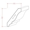 EWCR13 Crown 3/4" x 4-5/8" Unfinished 3-5/8" High x 2-3/4"