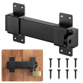 Aglehome 7.5" Slide Gate Latch with Padlock Hole, Adjustable Gate Latch for Wooden Fence, Heavy Duty Gate Latch for Sliding and Swing Open Door,Barn Door,Outdoor Fence,Shed,Yard,Cottages