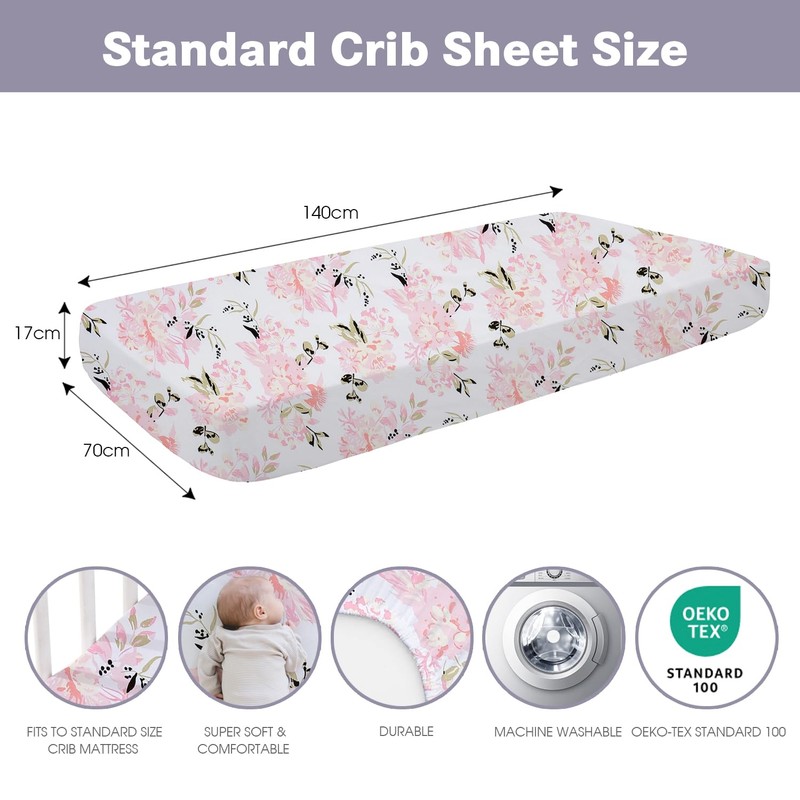Little Grape Land Cot Bed Sheets 140 x 70 cm,