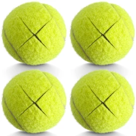 HPWFHPLF Precut Tennis Balls for Walkers, 4 PCS Heavy Duty Long Lasting Glide Balls - Precut for Easy Installation, Universal Felt Pads for Walker Legs & Furniture, Floor Protectors (Yellow)