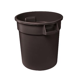 10 Gallon Brown Round Commercial Trash Can / Ingredient Bin, Kitchen Waste Bin, Indoor Trash Can, Trash Bin, Durable Wastebasket, Garbage Can, Round Decorative Waste Receptacle for Office or Store