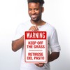 Warning Keep Off The Grass Bilingual Sign, 10x14 Inches, 55