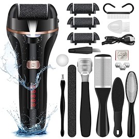 Rechargeable Electric Foot File Callus Remover with 3 Roller Heads