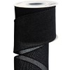 Ribbli Black Burlap Wired Ribbon,3 Inch x Continuous 10 Yard,
