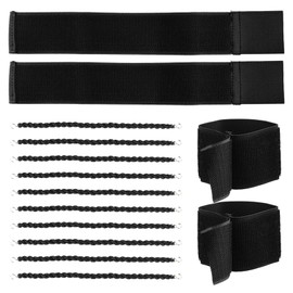 Xorim 4 Boot Straps, Boot Straps for Cowboy Boots, and 10 Leggings Twisted Ropes, Elastic and Retractable, Strong Adhesion, Suitable for Cycling, Hiking, Running, Etc. (Black)