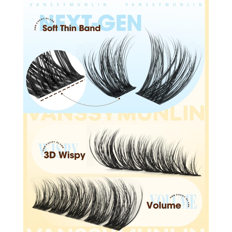 Fluffy Lash Clusters Wispy Cluster Eyelash Extensions Natural Eye Lashes