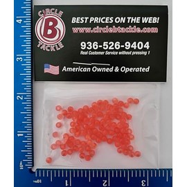 Round Plastic Fishing Bead 4mm, 6mm, 8mm for Fishing Baits & Lures 100-1000 Pack Both Freshwater & Saltwater Hard Plastic Balls for Fishing Spinner Rigs Made in USA (Salmon Egg 100 Pack, 4mm)