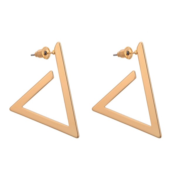 DIAMANTIO Modern Geometric Triangle Earrings for Women – Minimalist 18K
