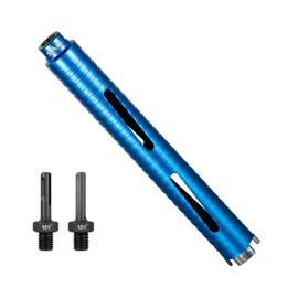 SALI Diamond Core Drill Bits 1 3/8" Diameter 10"/254mm Drilling Depth 5/8-11" Thread Core Bit Turbo Laser-Welded Segments for Cured Concrete with Rebar, Brick, Block, Masonry, Stone with Two Adapters