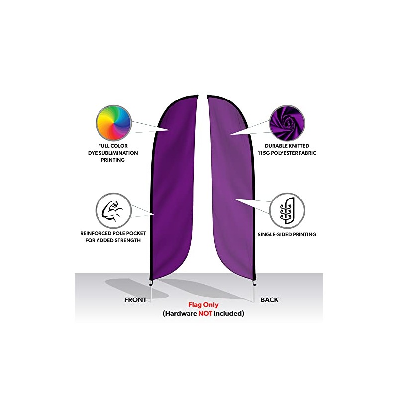 LookOurWay Feather Flag, Purple, 12-Feet