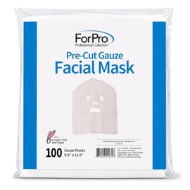 For Pro Precut 100% Cotton Gauze Facial Mask, 100 Count
