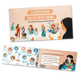 Papierdrachen Gutscheinbuch mit 12 Gutscheinen zum Abreißen für die beste Mama - zum Ausfüllen, Ankreuzen und Verschenken - Muttertagsgeschenk