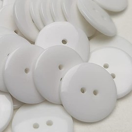Libiline - 100 botones de resina, color sólido, 2 agujeros, ropa para manualidades, tarjetas de costura, camisa de suéter (3/4 pulgadas (20 mm), blanco)