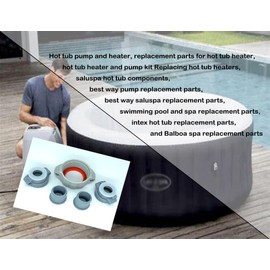 RTPOWER replaceables Coleman Lay-Z-Spa A Coupling Pump and B/C Water Pipe Coupling Screw Nut Connector and Nipple ，1A 2B/C Seals Gaskets Washers