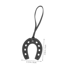 Pu Keychain Pendant Creative Horseshoe U-shaped Bag Hanging Ornament Lightweight Black Keychain Accessory for Fashionable Decoration for Keys Bags and Cell Phones