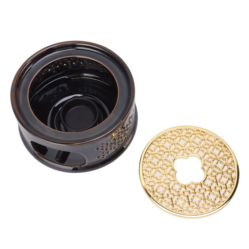 Teapot Warmer Tea Coffee Warmer Base Ceramic Heater with Spoon